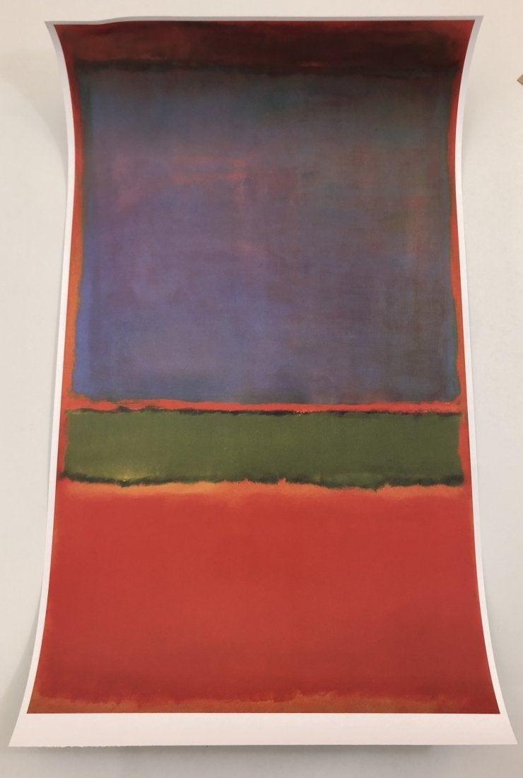 Mark Rothko - Untitled Large Colored Offset Lithograph: MARK ROTHKO Untitled Offset lithograph in colors on heavy paper 29" x 17"