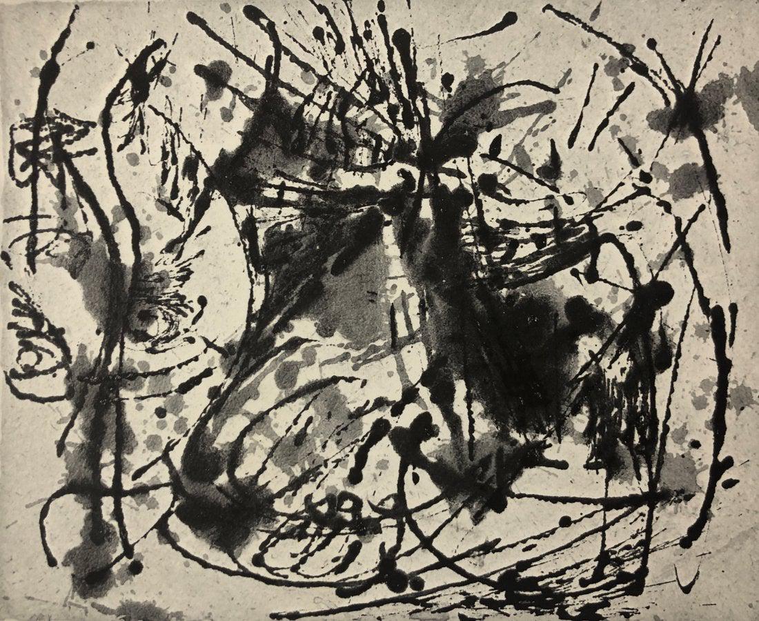Jackson Pollock - Untitled, Silkscreen: JACKSON POLLOCK (1912-1956) Untitled Silkscreen on paper Printed circa mid 20th c. 6 1/2" x 9"