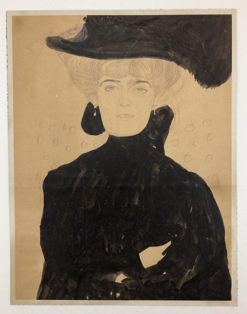 Egon Schiele - Portrait of a man, Offset Lithograph: EGON SCHIELE (1890-1918) Portrait of a man Offset lithograph in colors 13" x 10"