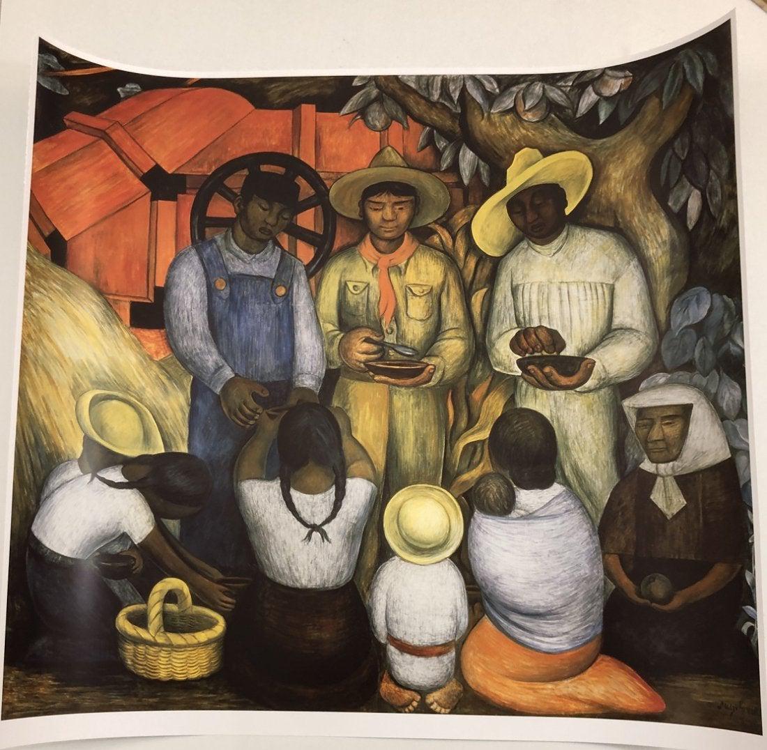 Diego Rivera Offset Lithograph in Colors: DIEGO RIVERA (1886-1957) offset lithograph in colors Printed circa second half of the 20th century 24" x 26"