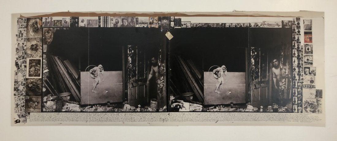 Peter Beard - Francis Bacon (4 Panel) Photo-Litho: PETER BEARD (1938-2020) Francis Bacon (4 Panel) Photo-litho Printed circa later 20th c. 14" x 39"