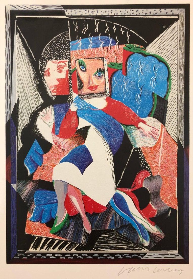 David Hockney - An Image of Celia, Pencil Signed: DAVID HOCKNEY (B. 1937) An Image of Celia Colored print on paper, mounted 10 3/8" x 7 1/8" Pencil signed lower right side