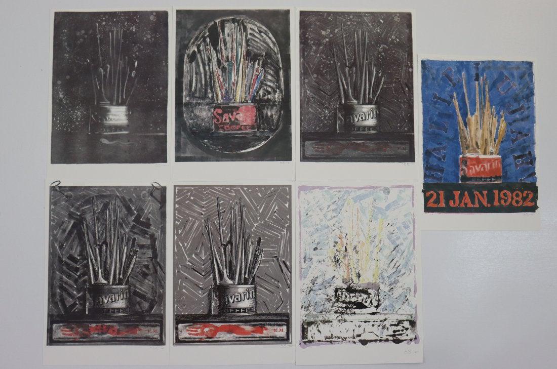 Grouping of 7 Jasper Johns Offset Lithographs: JASPER JOHNS (B. 1930) Offset lithograph in colors (7 works) 12" x 9 1/2" each