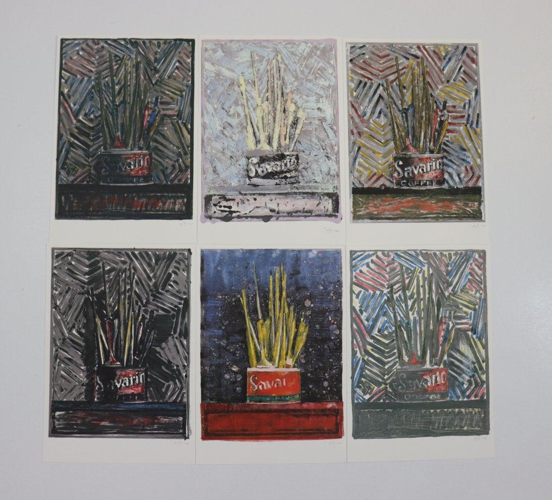 Grouping of 6 Jasper Johns Offset Lithographs: JASPER JOHNS (B. 1930) Offset lithograph in colors (6 works) 12" x 9 1/2" each