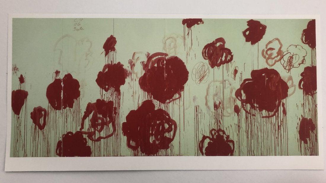 Cy Twombly - Untitled, Offset Litho on Arches Paper: CY TWOMBLY (1928-2011) Untitled (Black) Offset lithograph in colors on arches paper 8" x 15 7/8"