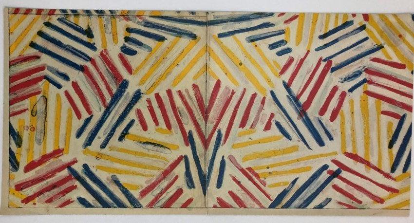 Jasper Johns - Untitled, 1975, Offset Lithograph: JASPER JOHNS (B. 1930) Untitled, 1975 Offset lithograph in colors 10" x 20"