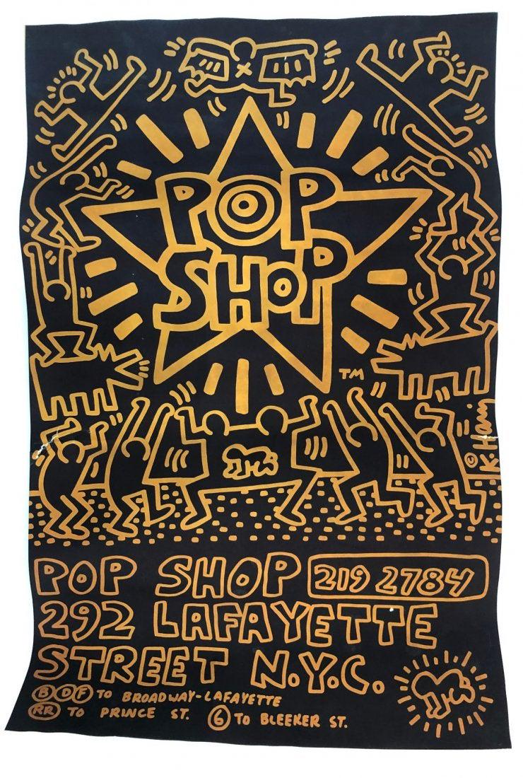 Keith Haring - Pop Shop Poster: KEITH HARING (1958-1990) Pop Shop Offset lithograph poster in colors 33" x 21 1/2"