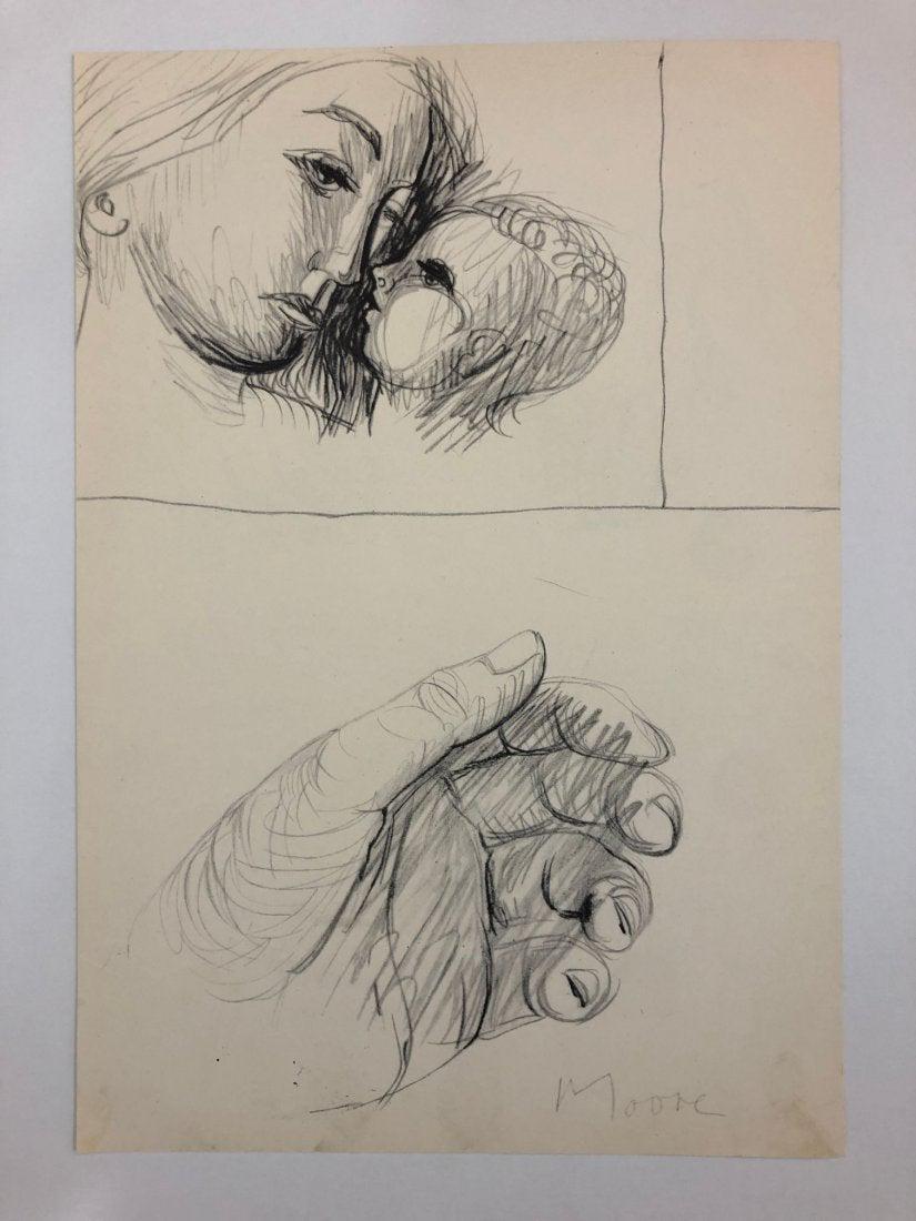 Henry Moore - Lithograph (Hand Signed): HENRY MOORE (1898-1986) Untitled Lithograph in colors 18" x 12" Signed lower side in pencil