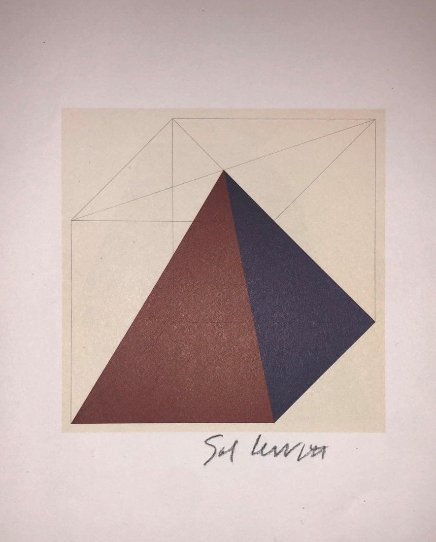 Sol Lewitt - Untitled, Geometric Figure (Pencil Signed): SOL LEWITT (1928-2007) Untitled, Geometric Figure Offset lithograph in colors on paper 8" x 8" Signed lower right side
