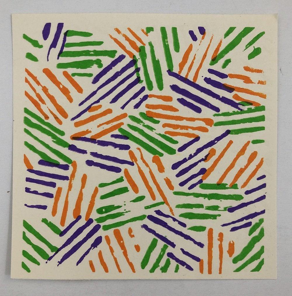 Jasper Johns - Untitled, Screenprint: JASPER JOHNS (B. 1930) Untitled Screenprint on paper 5 5/8" x 5 5/8"