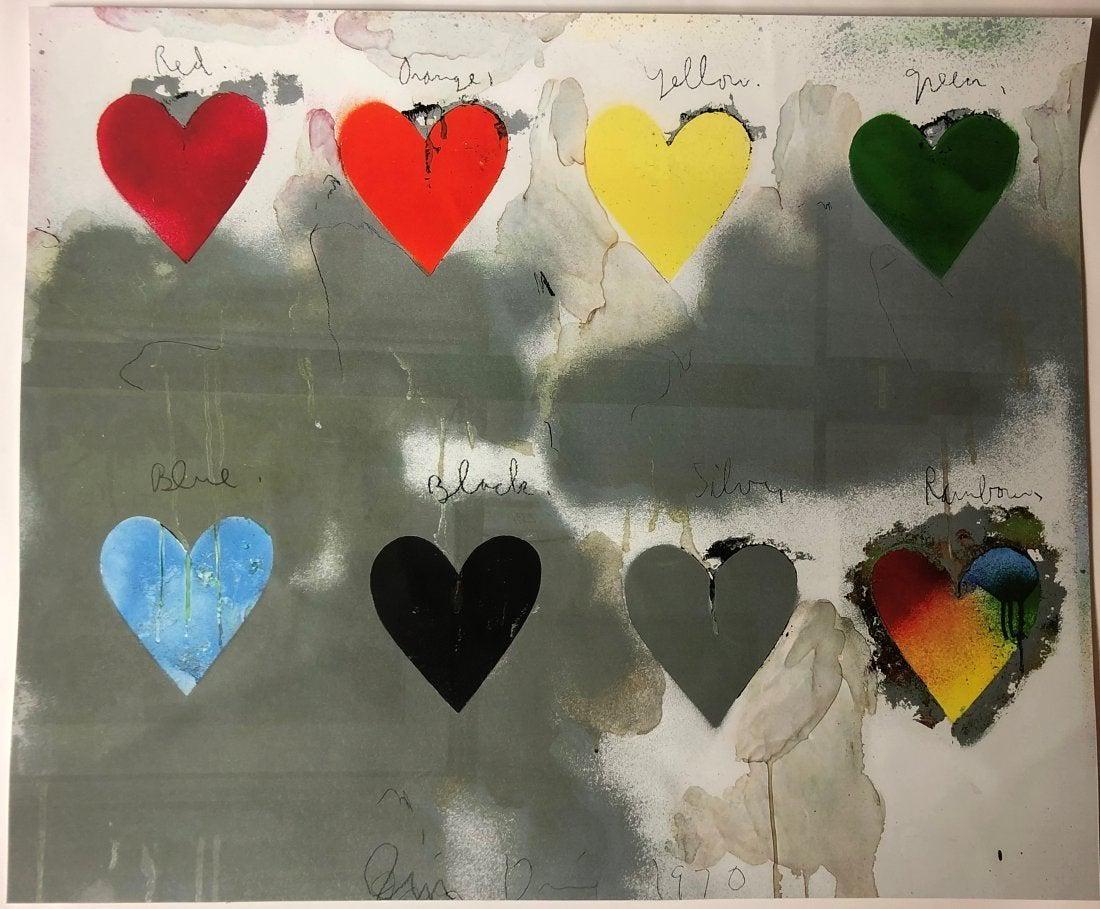 Jim Dine - Hearts 1970 Offset Lithograph: JIM DINE (B. 1935) Hearts, 1970 Offset lithograph in colors 24" x 30"