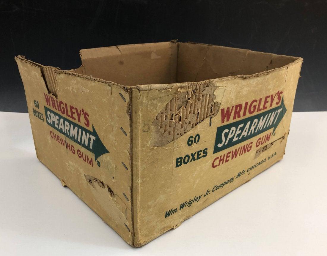 Leo Castelli Spearmint Gum Box Gallery Advertisement: ANDY WARHOL, LEO CASTELLI Cardboard advertisement for Andy Warhol used at Leo Castelli Gallery, New York 17" x 8" x 15" Stamped from Leo Castelli Gallery