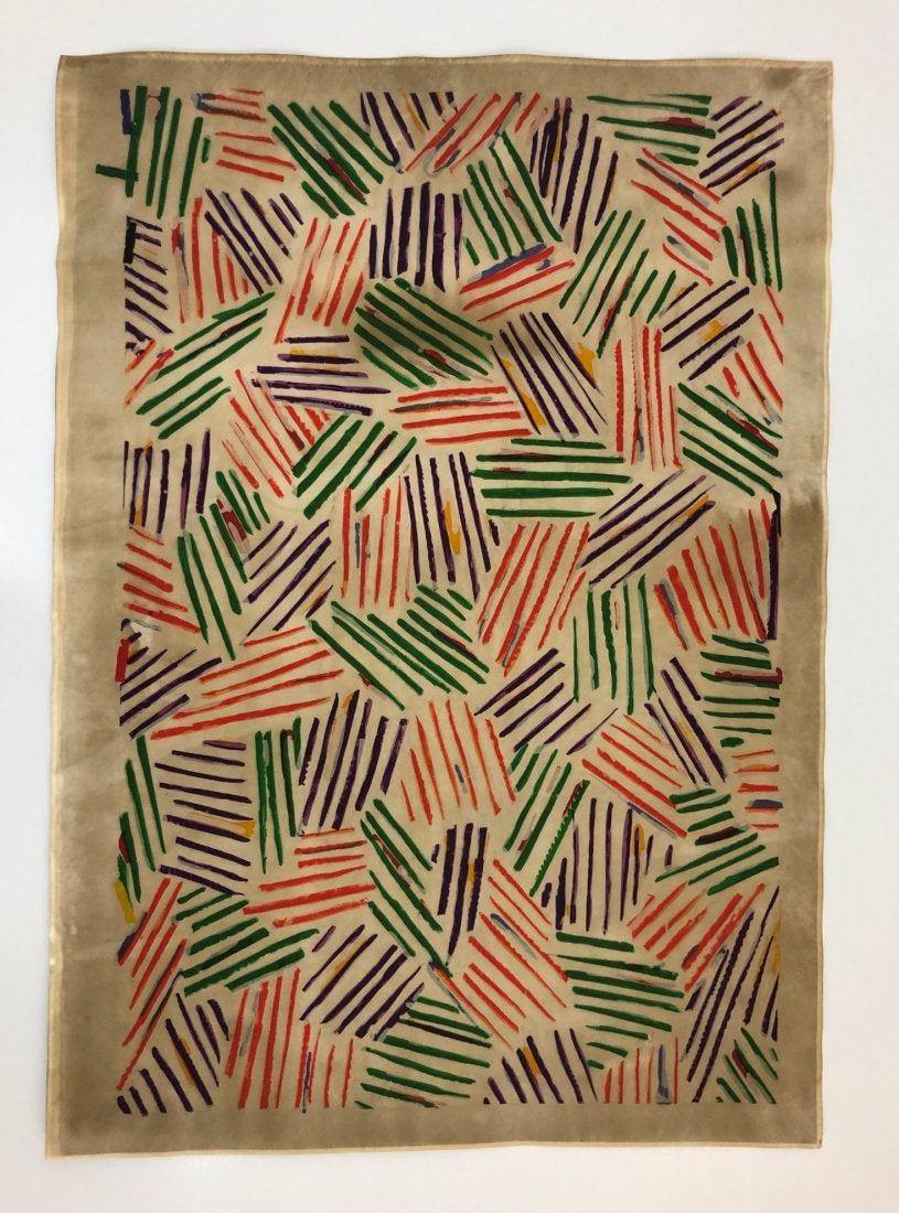 Jasper Johns - Untitled, Colored Print: JASPER JOHNS (B. 1930) Untitled Colored offset lithograph 16 3/4" x 23 3/4"