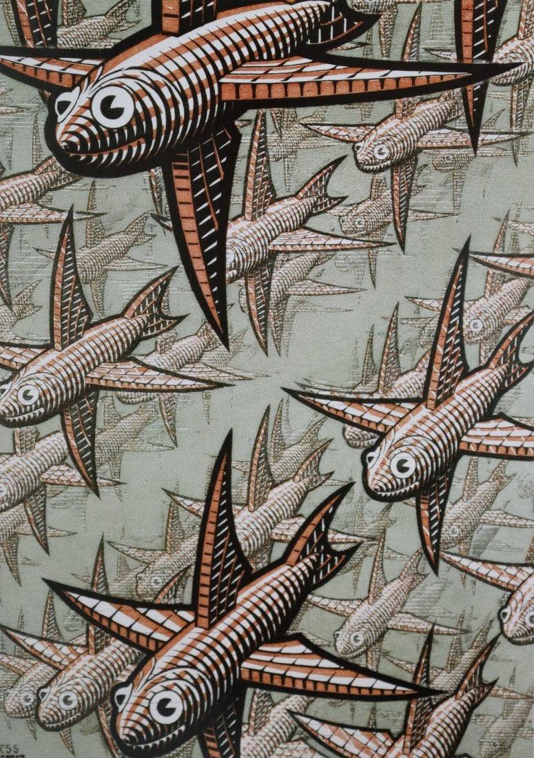 M.C. Escher - Depth, Offset Lithograph: M.C. ESCHER (1898-1972) Depth Offset lithograph on paper 12" x 8 1/2" (image size) Plate signed lower left