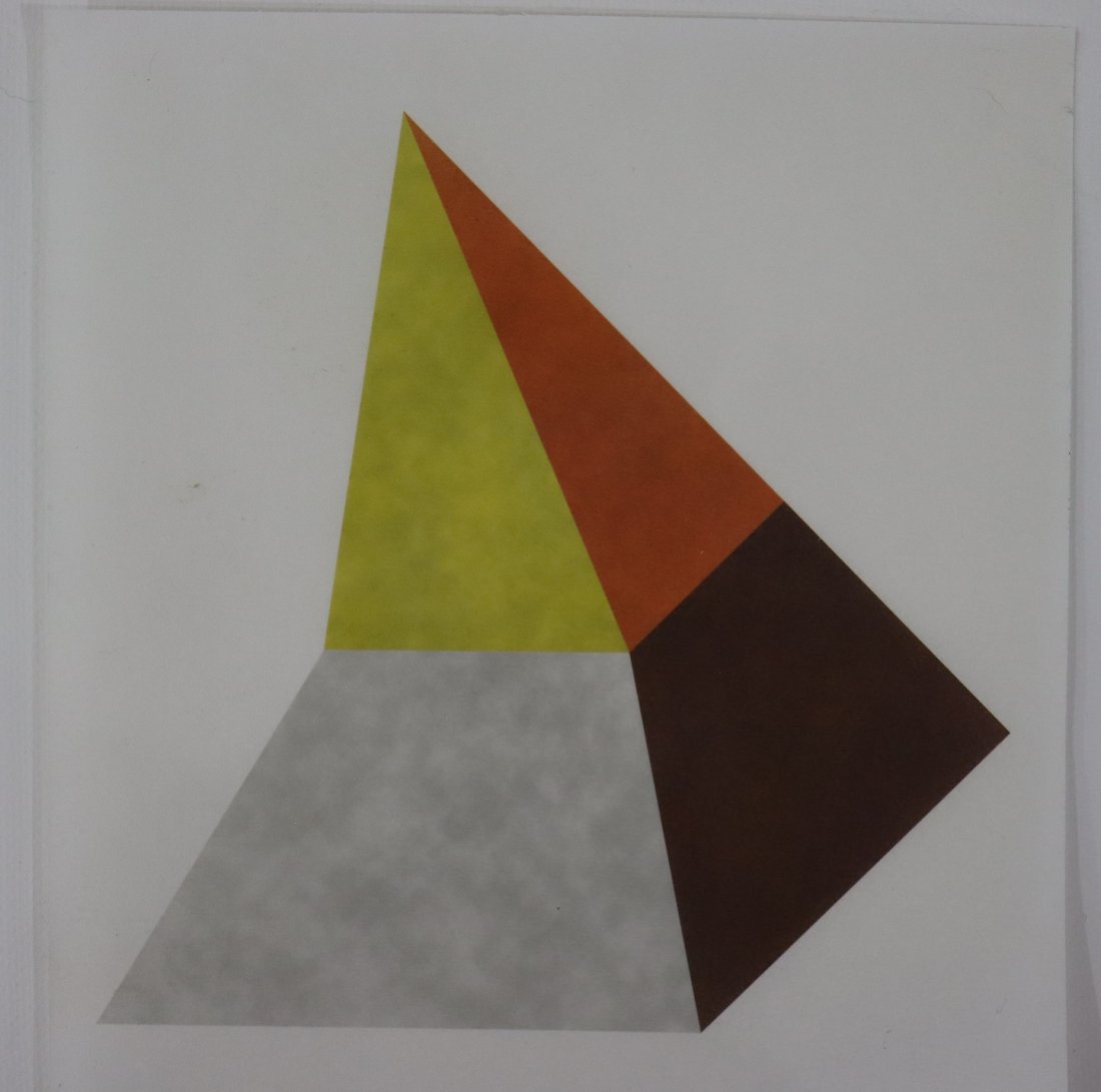 Sol Lewitt -Untitled (Geometric Figure), Offset Litho: SOL LEWITT (1928-2007) Untitled, Geometric Figure Offset lithograph on heavy paper 8" x 8"