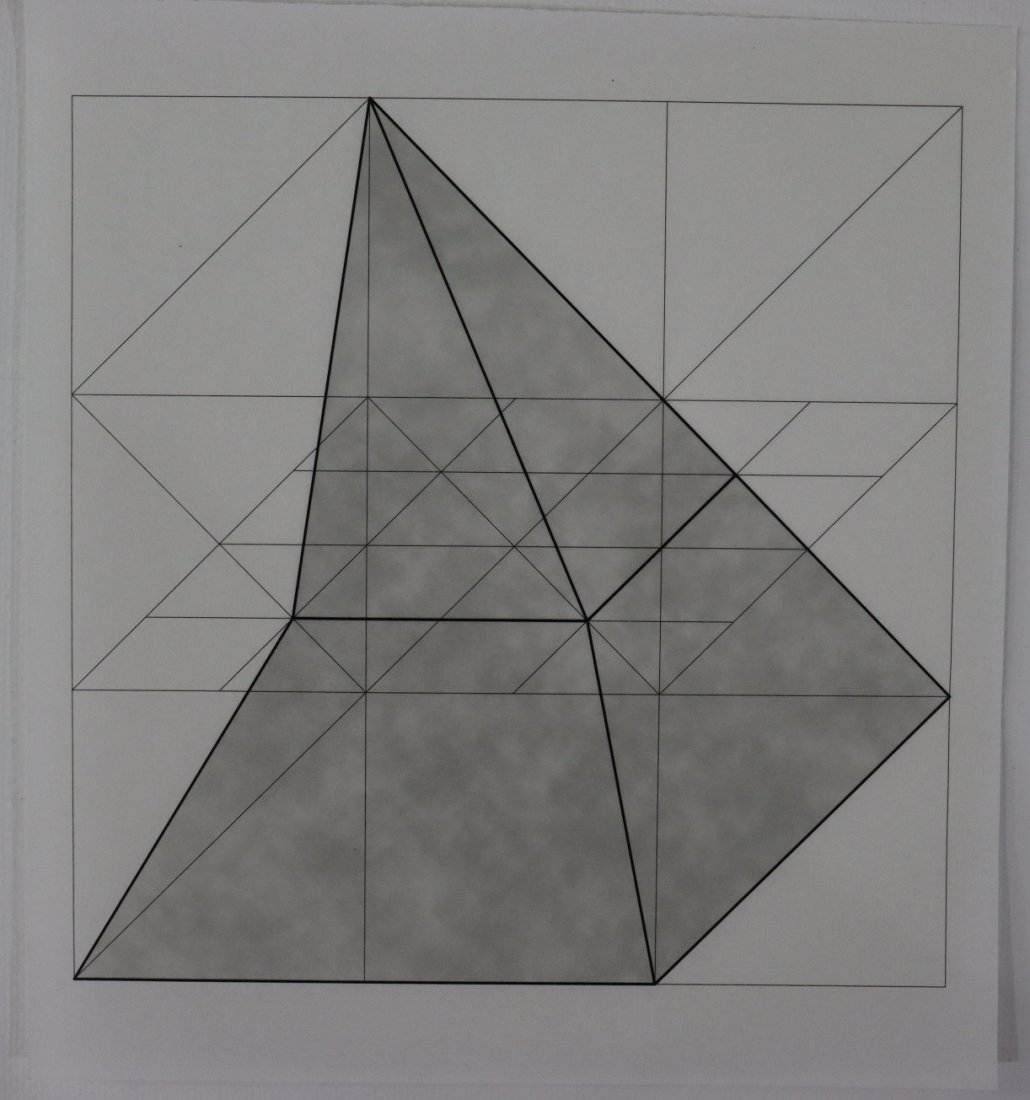 Sol Lewitt -Untitled (Geometric Figure), Offset Litho: SOL LEWITT (1928-2007) Untitled, Geometric Figure Offset lithograph on heavy paper 8" x 8"