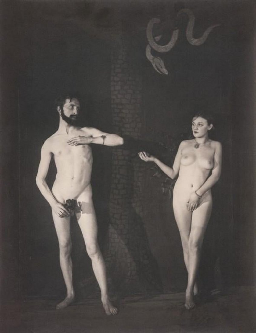 Man Ray - Adam, Eve (Marcel Duchamp, Bronia Perlmutter): MAN RAY (1890-1976) Adam, Eve (Marcel Duchamp, Bronia Perlmutter) Photo-litho 6 3/4' x 8 3/4" Printed circa later 20th c.