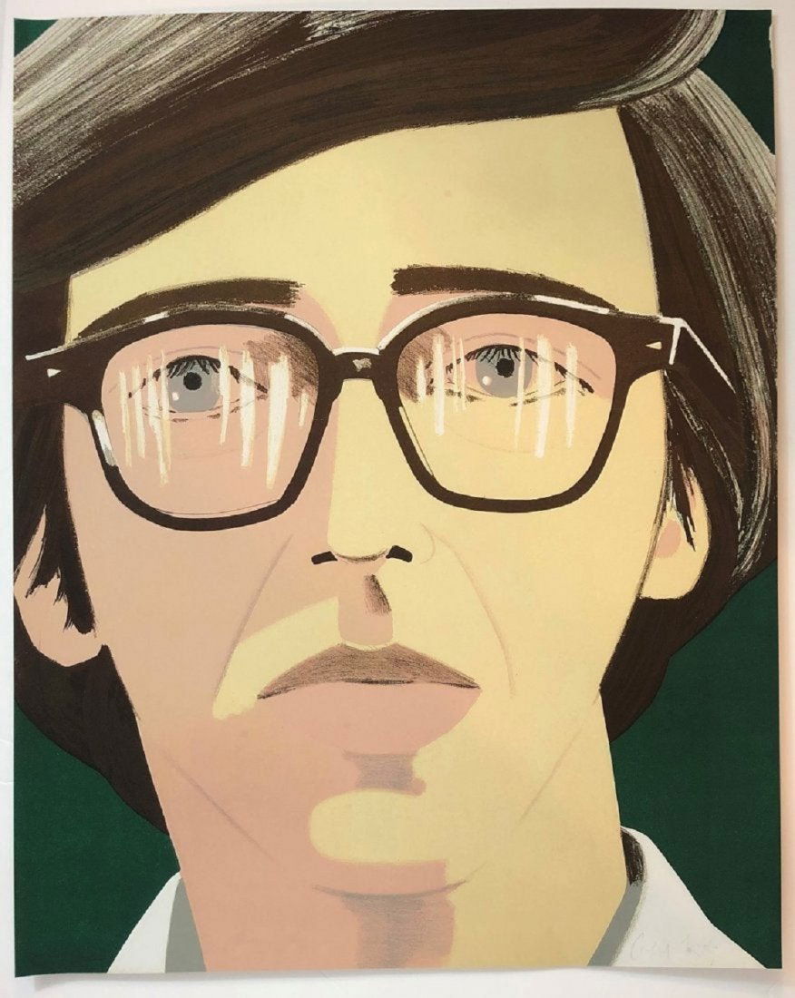 Alex Katz - Portrait of a Poet (Hand Signed): ALEX KATZ (B. 1937) Portrait of a Poet Offset lithograph in colors 26 3/4" x 21" (approximate size) Signed lower right side in pencil