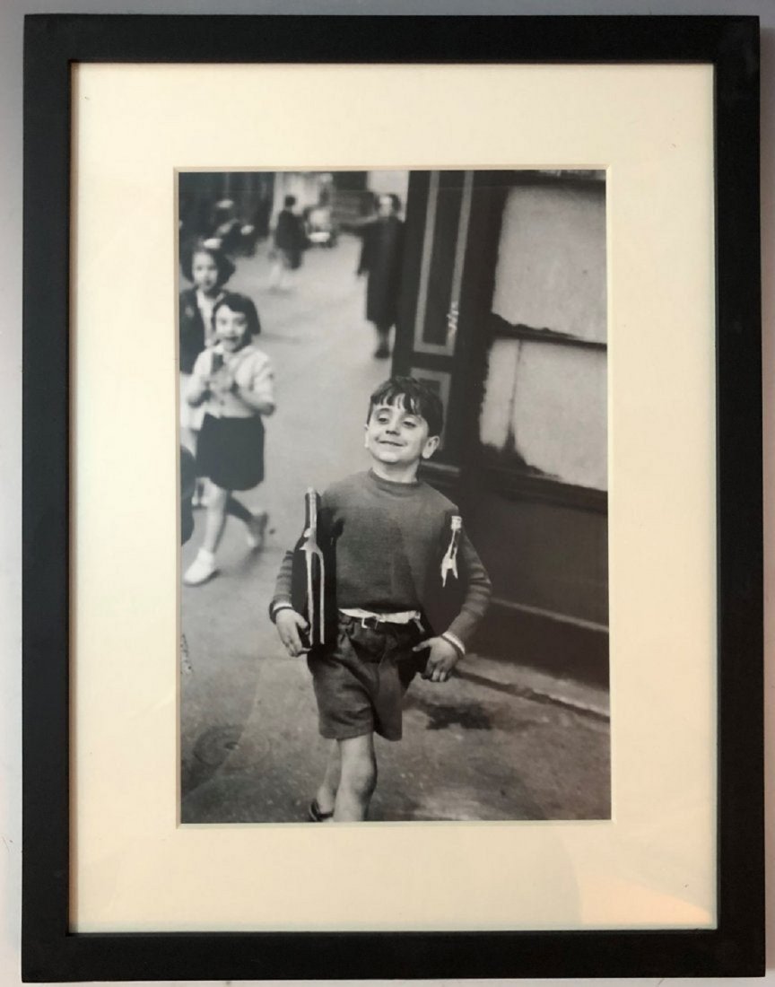 Henri Cartier-Bresson - Rue Mouffetard, Silver Gelatin: HENRI CARTIER-BRESSON (1908-2004) Rue Mouffetard, Paris Silver gelatin, printed later 20th c. 11 1/2" x 7 1/2" sight; framed: 17" x 13"