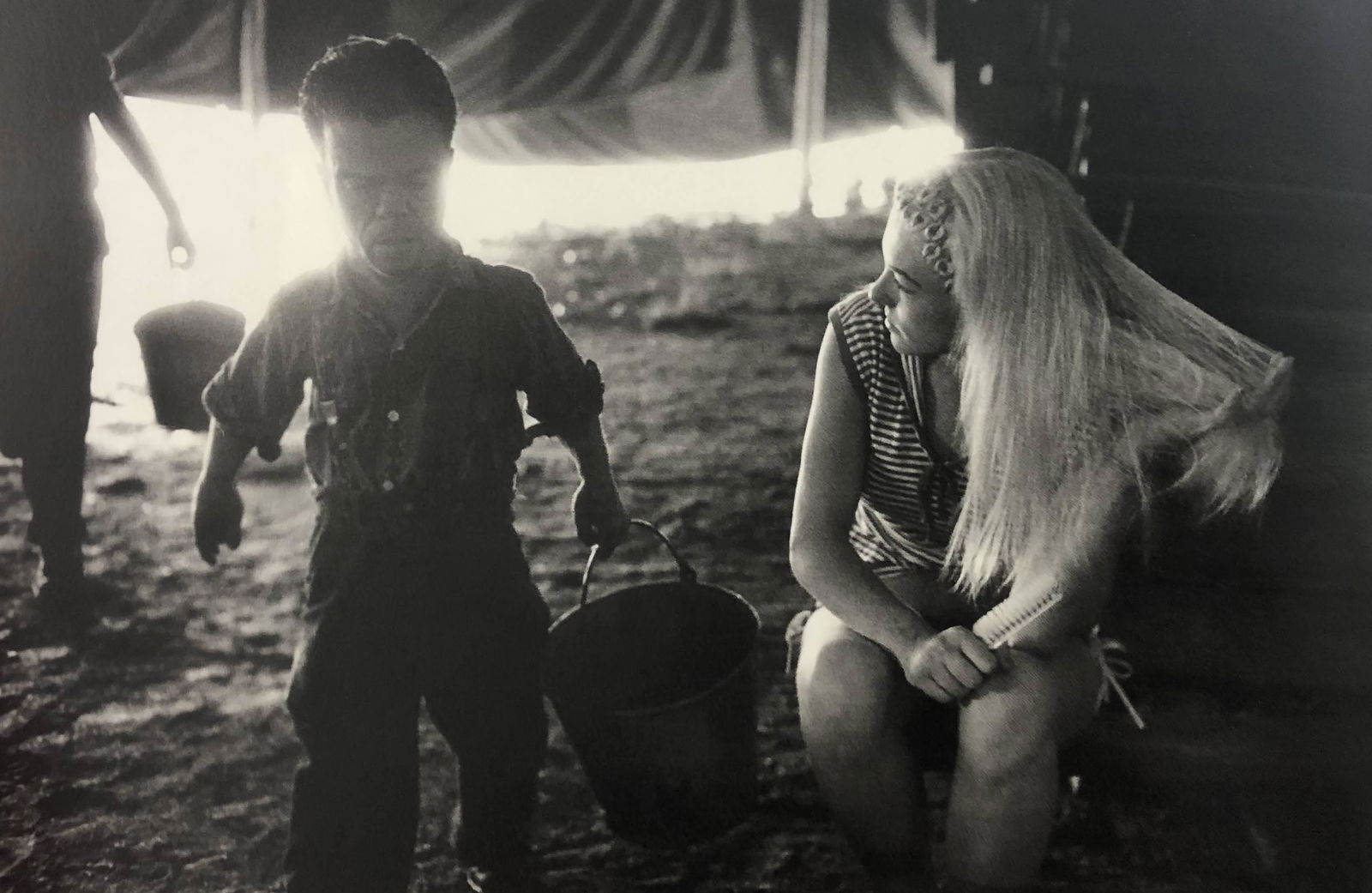 Bruce Davidsons - Cycle Beatty Circus, Photo-Litho: BRUCE DAVIDSON - (B. 1946) The Dwarf and the Clyde Beatty Circus Photo-Litho Printed circa later third quarter 20th century 6 3/8" x 9 5/8" (Image Size)