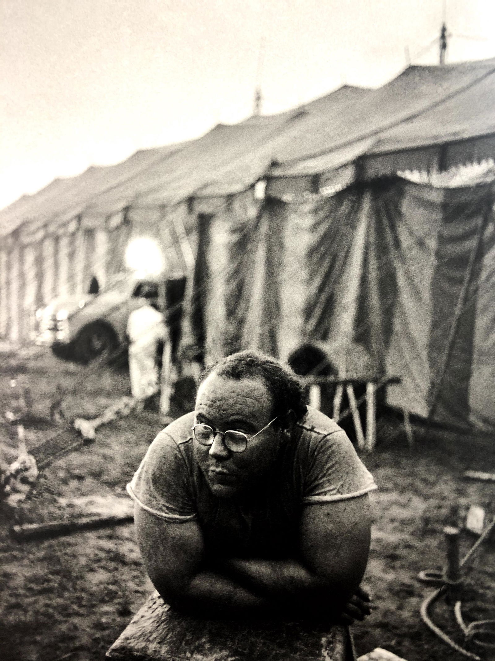 Bruce Davidsons - Cycle Beatty Circus, Photo-Litho: BRUCE DAVIDSON - (B. 1946) The Dwarf and the Clyde Beatty Circus Photo-Litho Printed circa later third quarter 20th century 6 3/8" x 9 5/8" (Image Size)