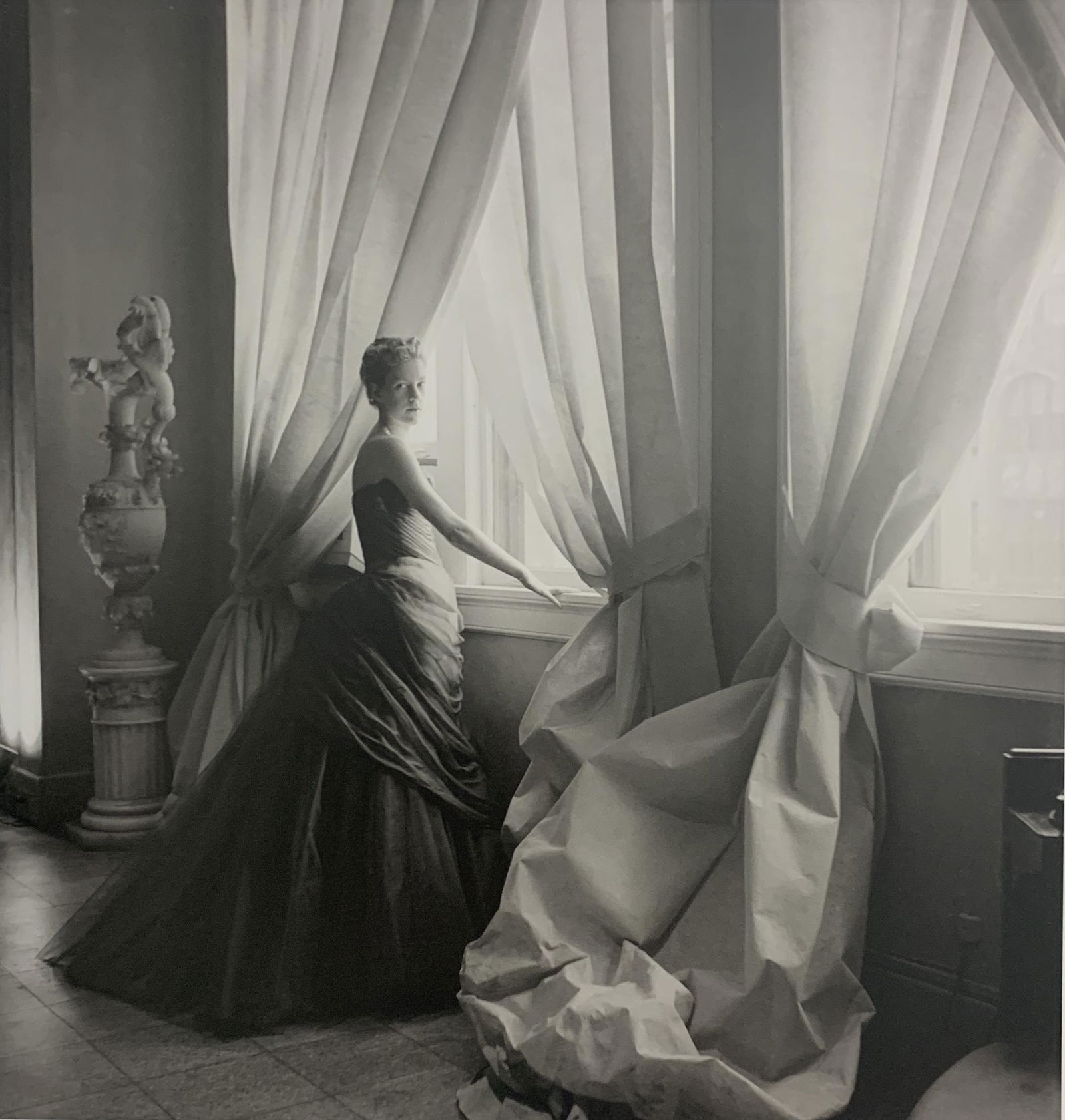 Cecil Beaton -Mrs Charles James , Photo-Litho: CECIL BEATON - (B.1904-1980) Mrs Charles James wearing a 'Swan' ball gown by Charles James Photo-Litho Printed circa late 20th Century 10 5/8" x 10 1/4" (Image Size)
