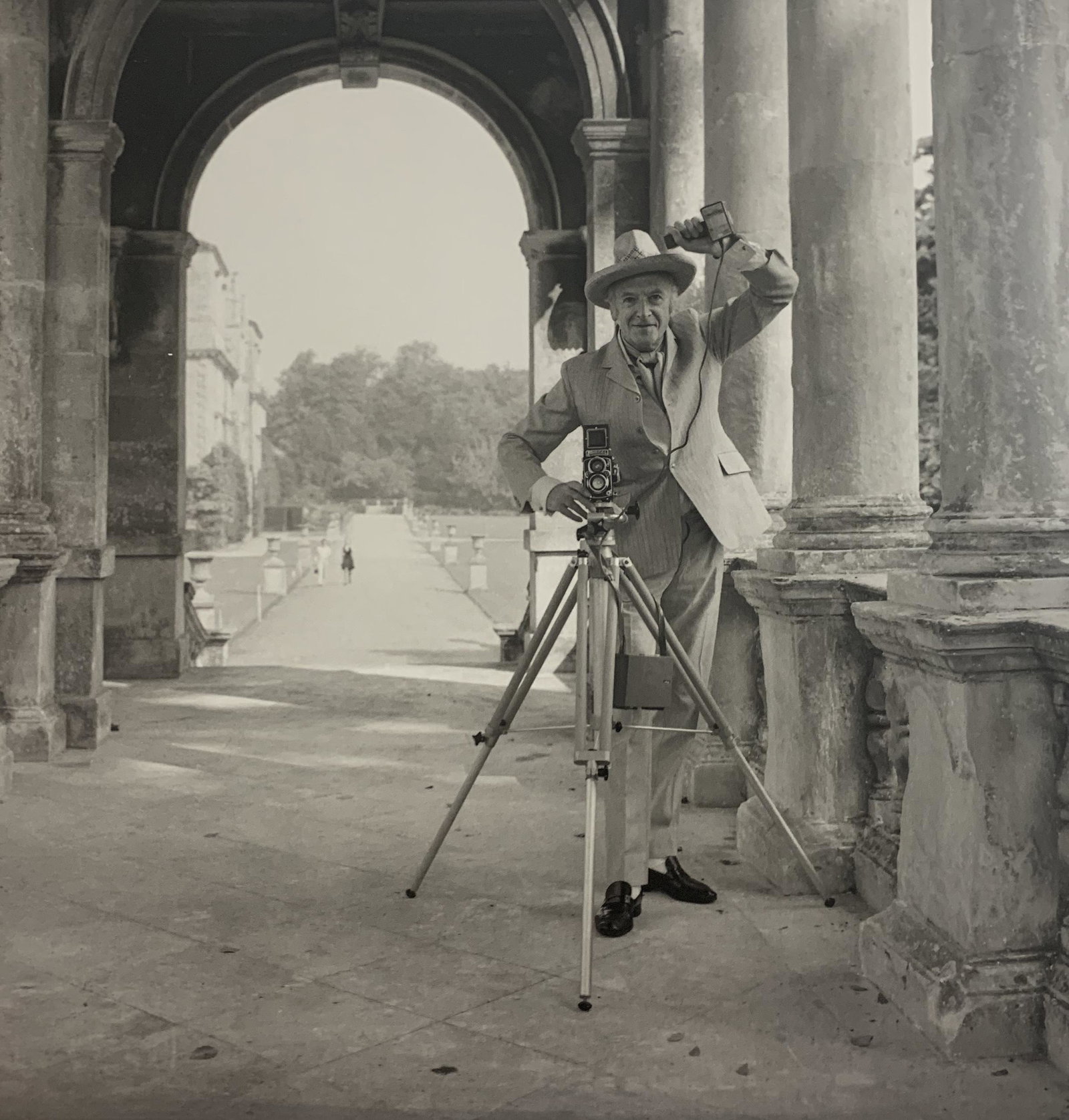 Cecil Beaton - Self-Portrait, Photo-Litho: CECIL BEATON - (B.1904-1980) Self-Portrait on the Palladian Bridge, Wilton House, Wiltshire Photo-Litho Printed circa late 20th Century 10 5/8" x 10 1/4" (Image Size)