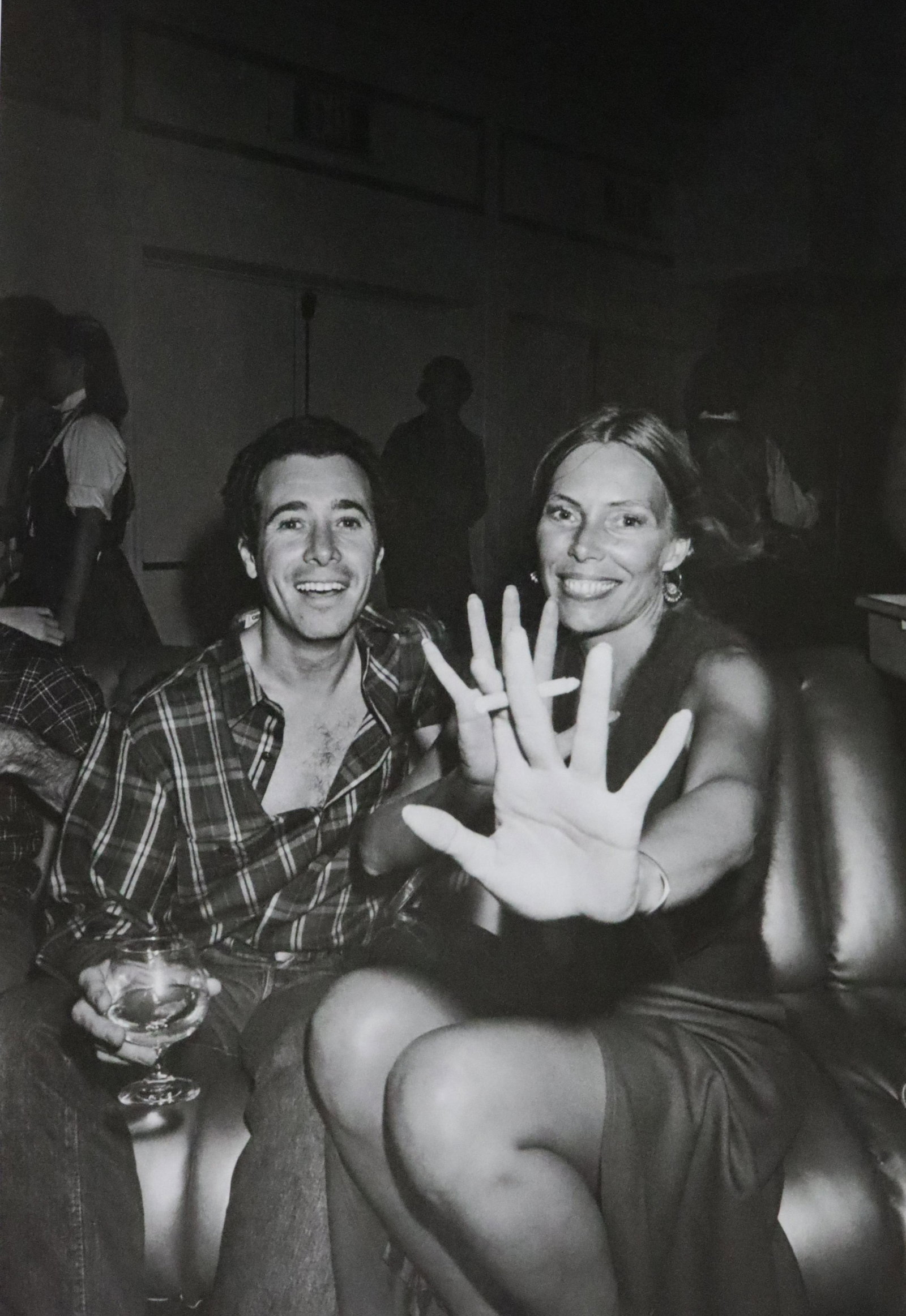 David Geffen and Joni Mitchell, Studio 54, Photo-Litho: UNKNOWN PHOTOGRAPHER David Geffen and Joni Mitchell, Studio 54 Photo-Litho Printed circa late 20th century 13 5/8" x 9 1/8" (Image Size)