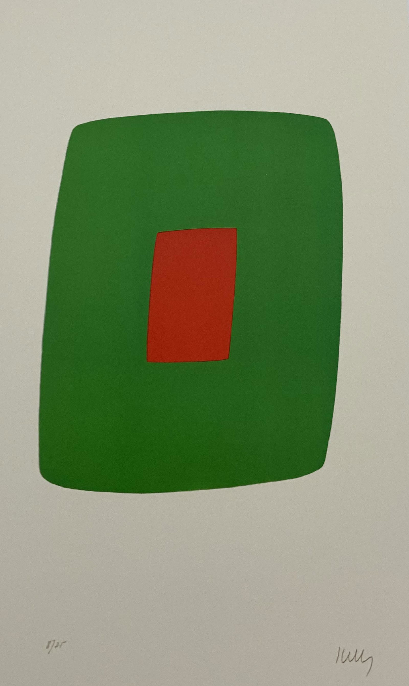 Ellsworth Kelly -Green with Red, Colored Offset-litho (1 of 1)