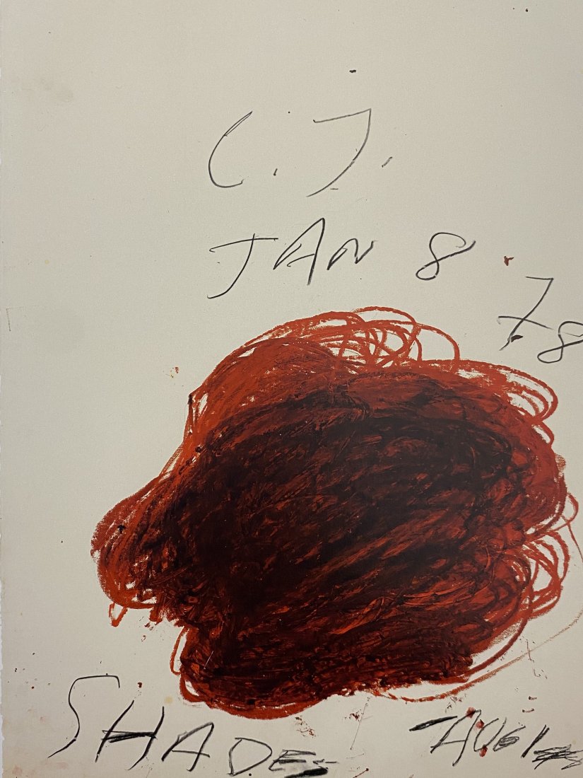 Cy Twombly Untitled, Offset Lithograph: CY TWOMBLY (1928-2011) Untitled Colored offset lithograph 8 3/4" x 6" (image size)