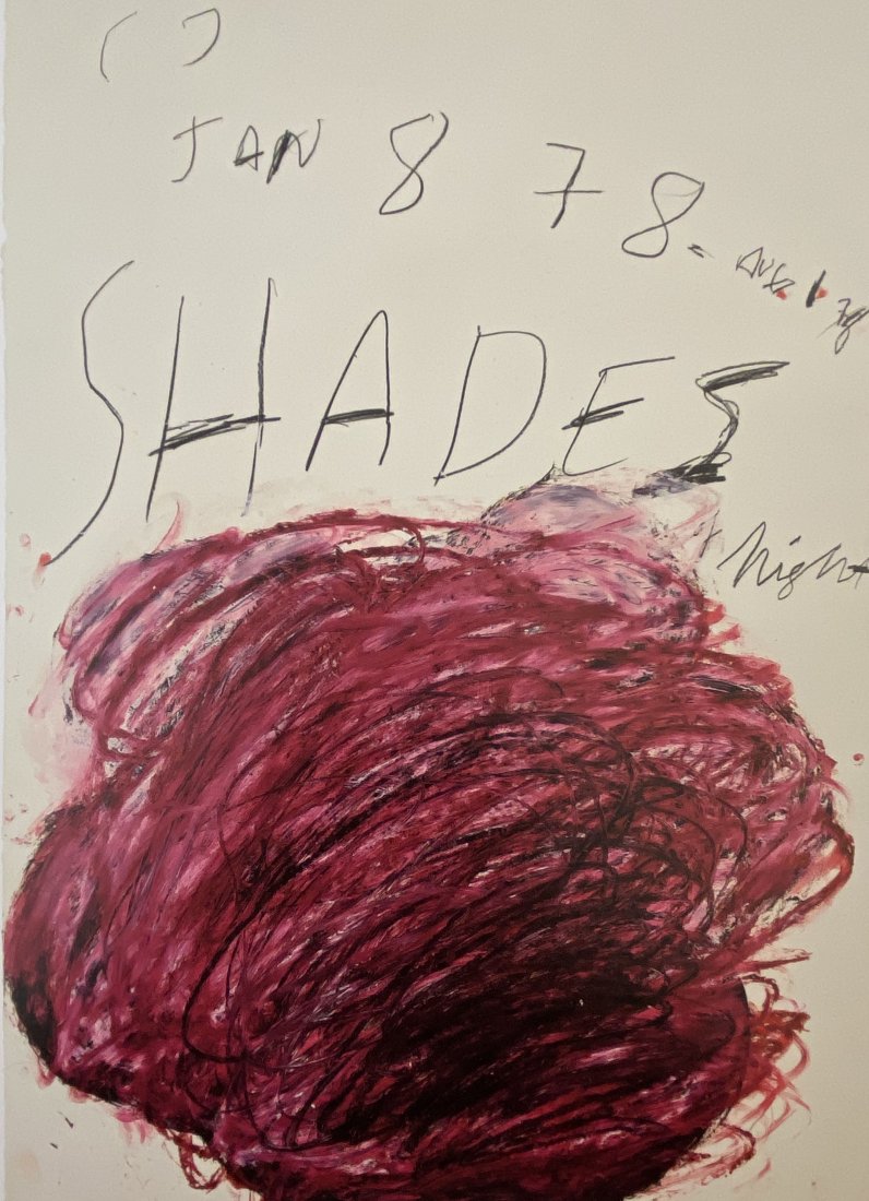 Cy Twombly Untitled, Offset Lithograph: CY TWOMBLY (1928-2011) Untitled Colored offset lithograph 8 3/4" x 6" (image size)