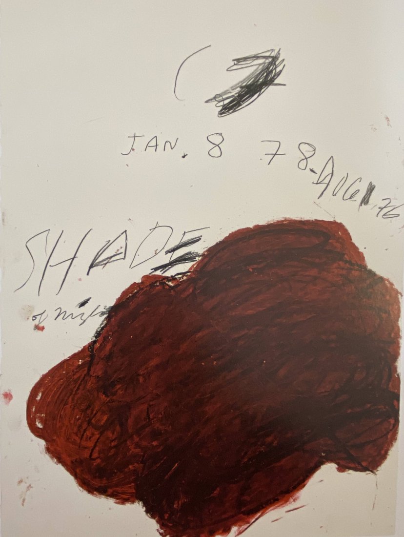 Cy Twombly Untitled, Offset Lithograph: CY TWOMBLY (1928-2011) Untitled Colored offset lithograph 8 3/4" x 6" (image size)