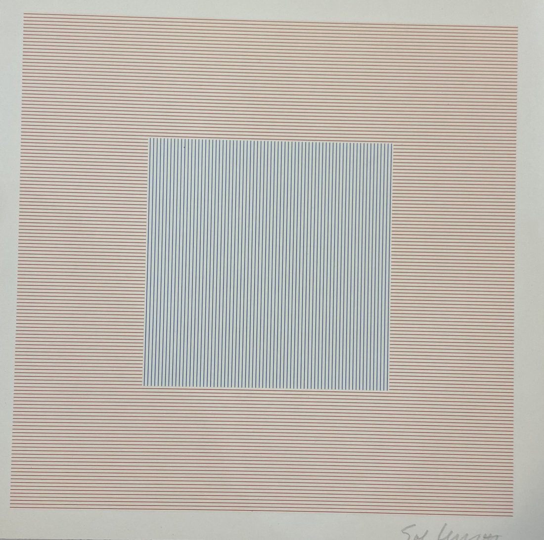 Sol Lewitt Untitled Pencil Signed Offset Lithograph: SOL LEWITT (1928-2007) Untitled, Geometric Figure Offset lithograph on paper Signed lower side in pencil 8 3/4" x 8 4/5"