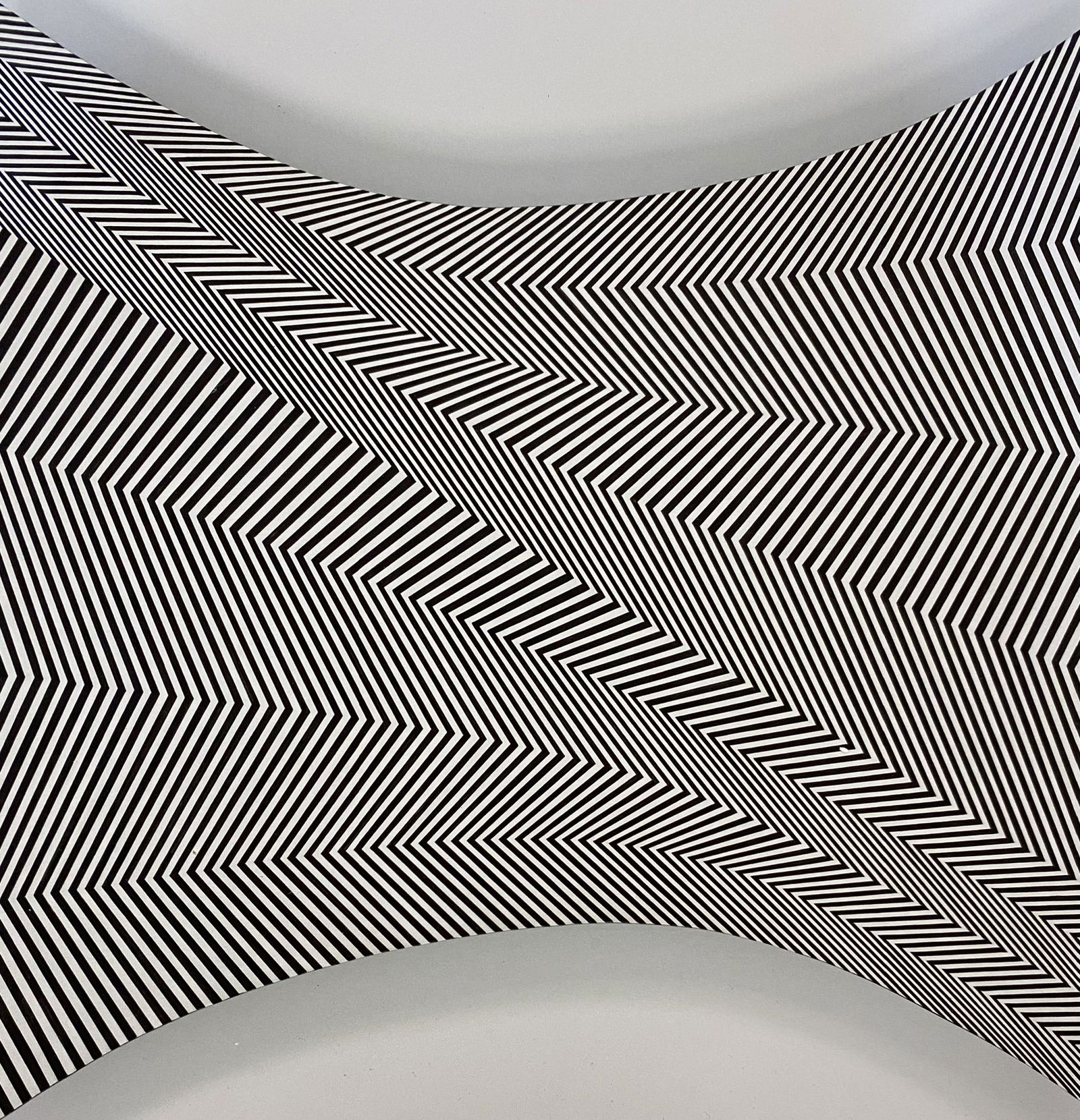 Small Bridget Riley Untitled Black & White Offset Litho: BRIDGET RILEY (B. 1931) Untitled Black & White Offset lithograph on heavy paper 11" x 11”