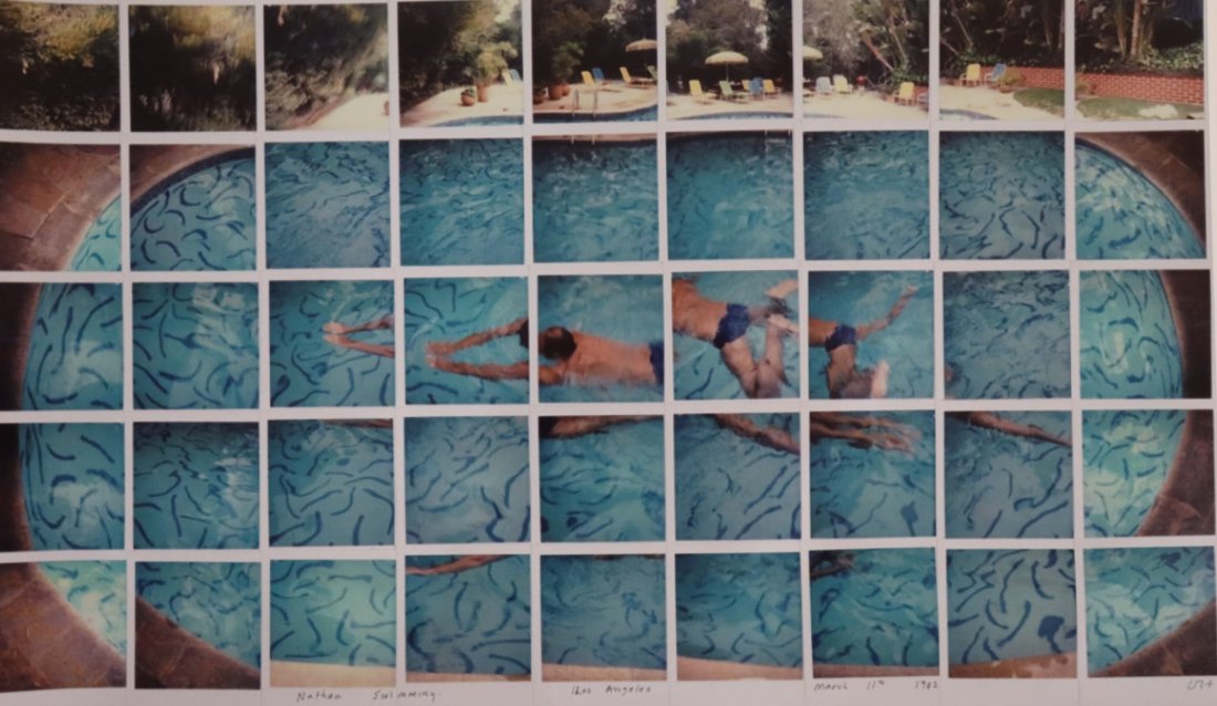 David Hockney Nathan Swimming Large Photograph: DAVID HOCKNEY (B. 1937) Nathan Swimming Photograph in colors, printed later 18" x 31"