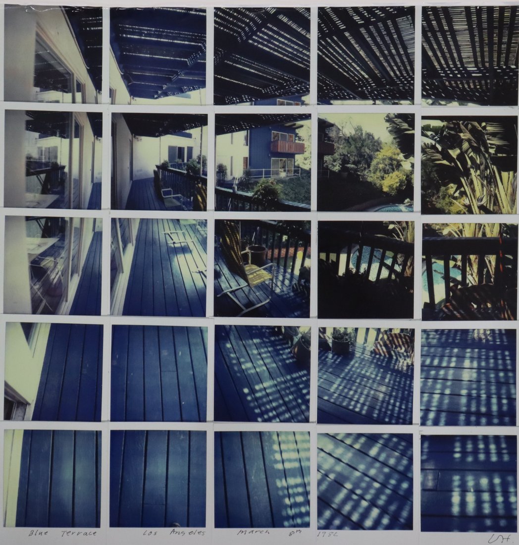 David Hockney Blue Terrace Photograph: DAVID HOCKNEY (B. 1937) Blue Terrace (Los Angeles) Photograph in colors, printed later 21" x 21"