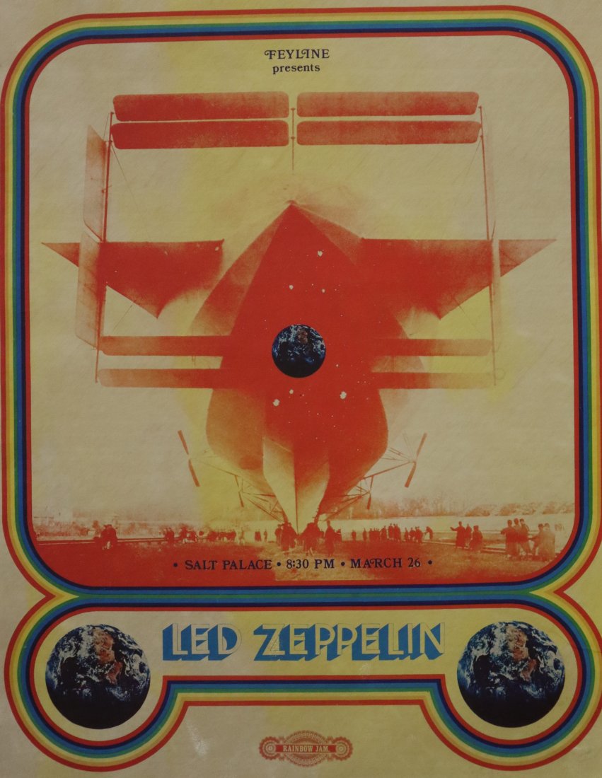 Led Zeppelin Concert Poster Salt Palace: Poster titled "Led Zeppelin Salt Palace" 22 1/2" x 17 1/2"