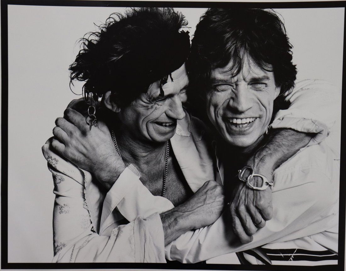 David Bailey (Mick Jagger Keith Richards) Photograph: DAVID BAILEY (B. 1938) Mick Jagger and Keith Richards Photograph, printed later 22" x 28"