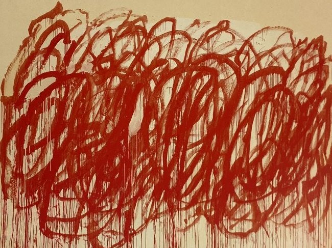 Cy Twombly (Bacchus) Offset Lithograph: CY TWOMBLY (1928-2011) Bacchus Offset lithograph in colors on heavy paper 10 1/2" x 14"