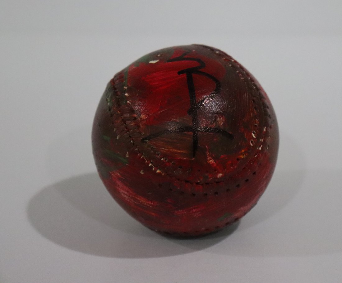 Peter Max Painted Baseball: PETER MAX (B. 1937) Baseball signed and painted by artist Peter Max signed in black ink