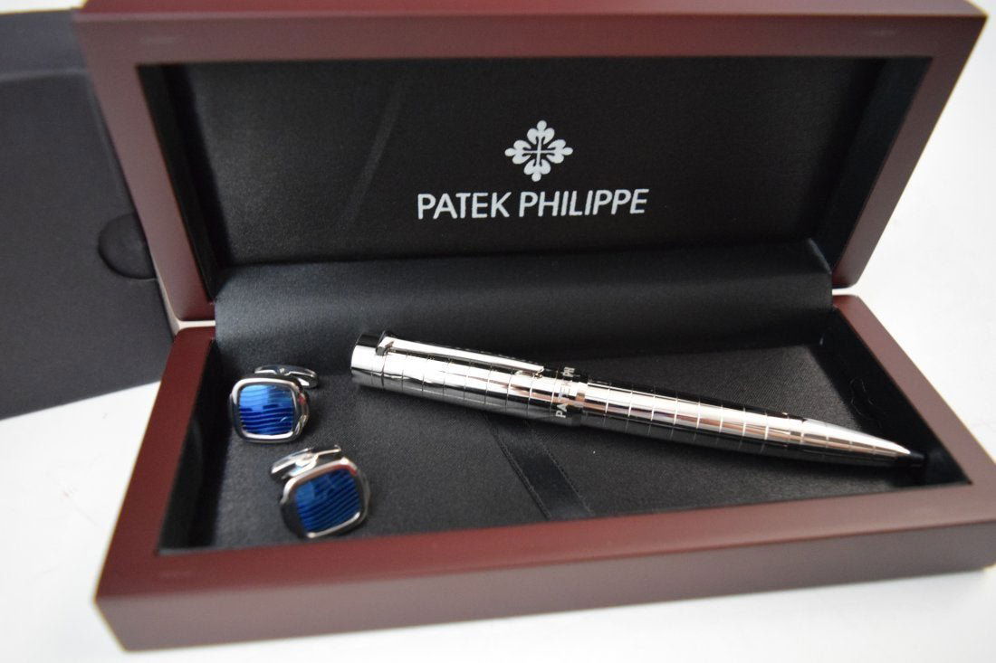 Patek Philippe Pen Set with cufflinks: Pen and cufflinks set, Patek Philippe with box and case