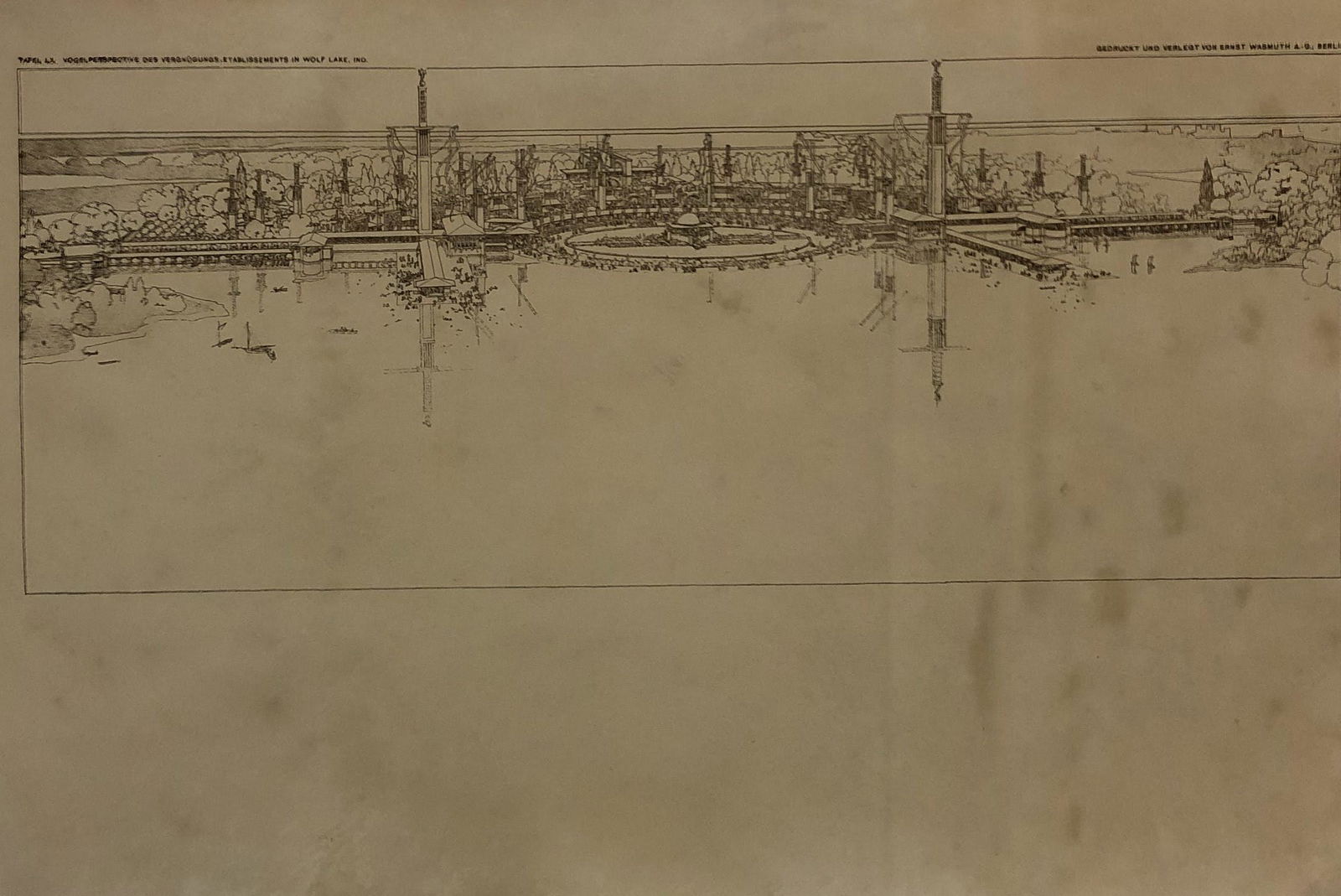 Frank Lloyd Wright Floorplan Lithograph: Floorplan lithograph 14" x 9"
