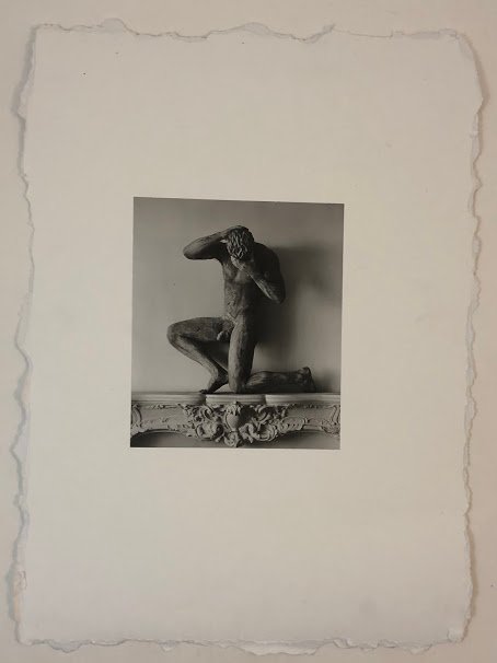 Herb Ritts (Sculpture on Mantle) Photo Litho: HERB RITTS (1952-2002) Sculpture on Mantle Photo Litho (mounted on deckle edged paper) Printed circa late 20th c. 25" x 18" ; image: 10" x 8 1/2"