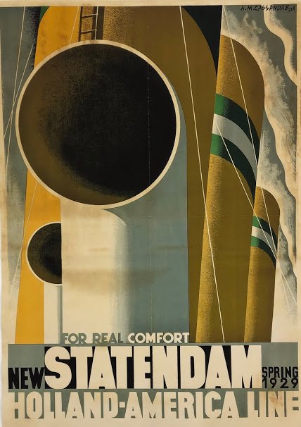 New Statendam Holland Poster: Poster titled "For Real Comfort - New Statendam Holland-America Line" ; 16 7/8" x 12"