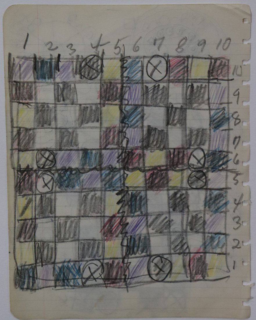 Alfred Jensen Pencil & Ink Double-Sided Drawing: ALFRED JENSEN (1903-1981) Untitled, 1960 Pencil and ink on paper 10" x 8" Provenance: Gifted directly from the artist to friend Gerome Goodman who is noted as a friend and an early important collector