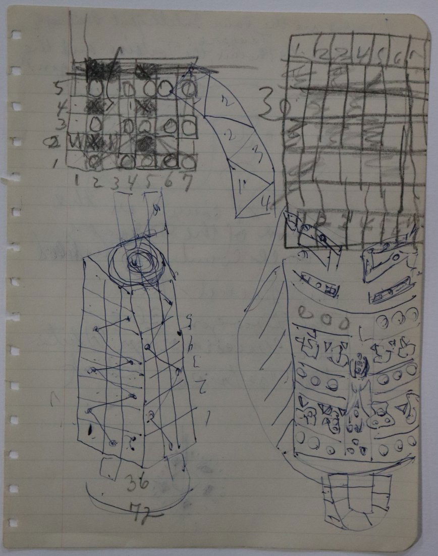 Alfred Jensen Blue Ink Double-Sided Drawing: ALFRED JENSEN (1903-1981) Untitled, 1960 Blue ink on paper 10" x 8" Provenance: Gifted directly from the artist to friend Gerome Goodman who is noted as a friend and an early important collector. Mr.