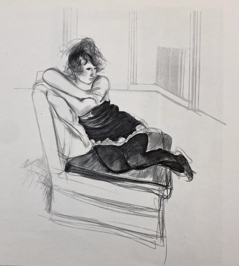 David Hockney (Celia) Offset Lithograph: DAVID HOCKNEY Celia Offset lithograph 6" x 6"