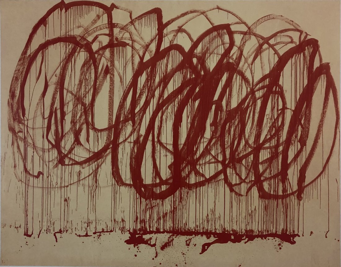 Cy Twombly (Bacchus) Colored Offset Lithograph: CY TWOMBLY Bacchus Offset lithograph in colors 11 1/2" x 14 1/4"