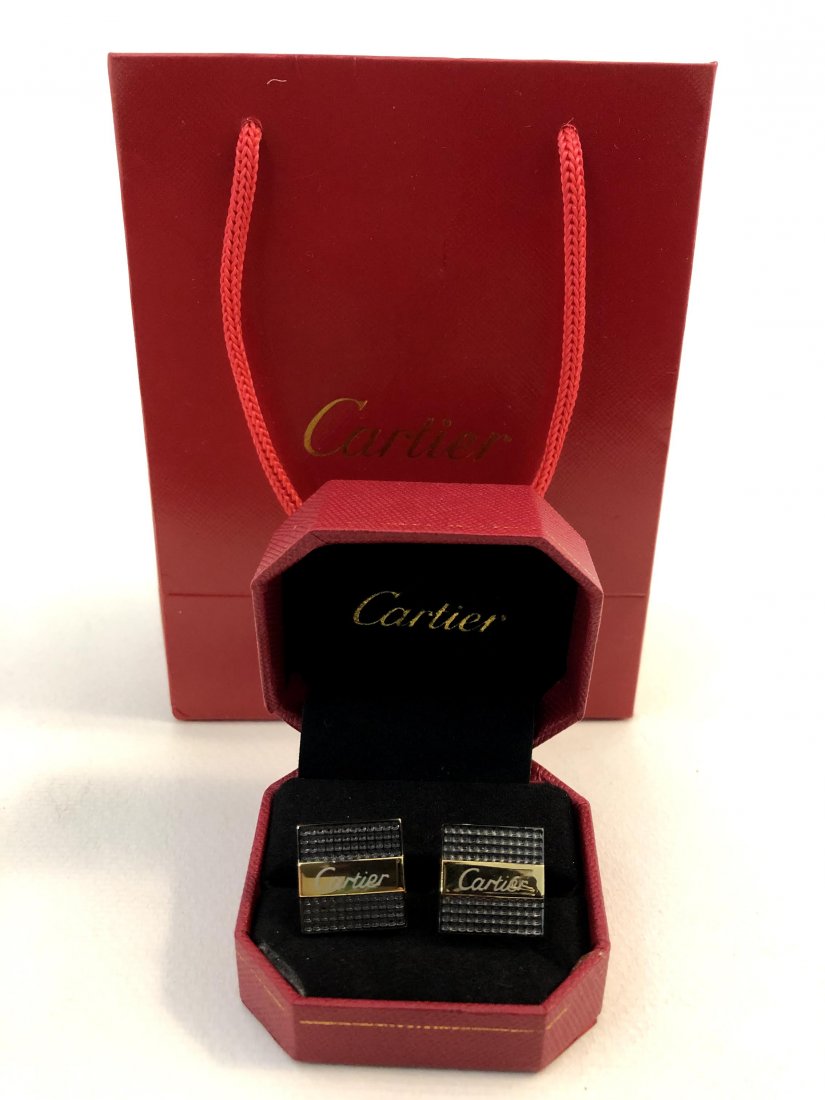 Cartier Cufflinks: Black with gold Cartier Issued Cufflinks