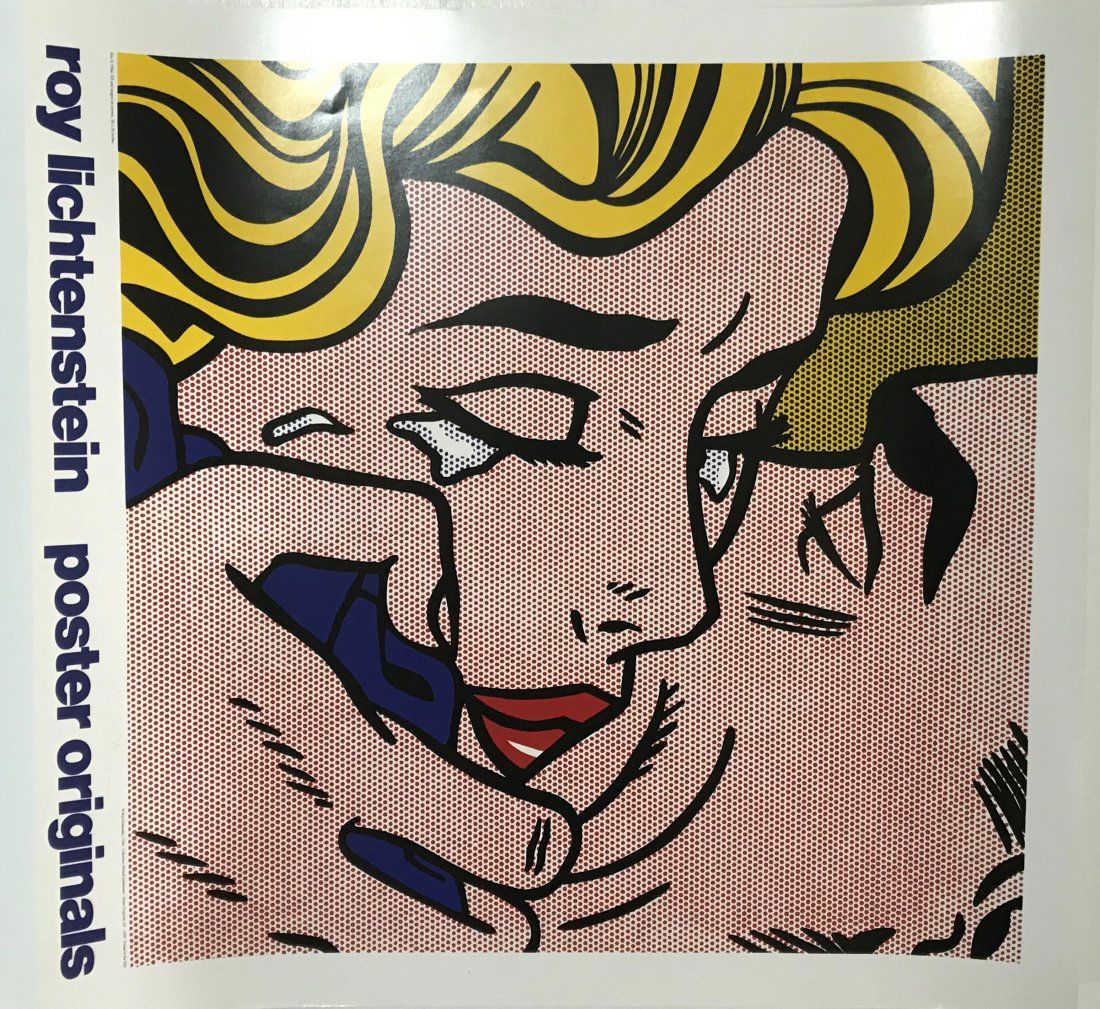 Roy Lichtenstein - Poster Originals Kiss V: 19" x 18.5" (Signed in Pencil)